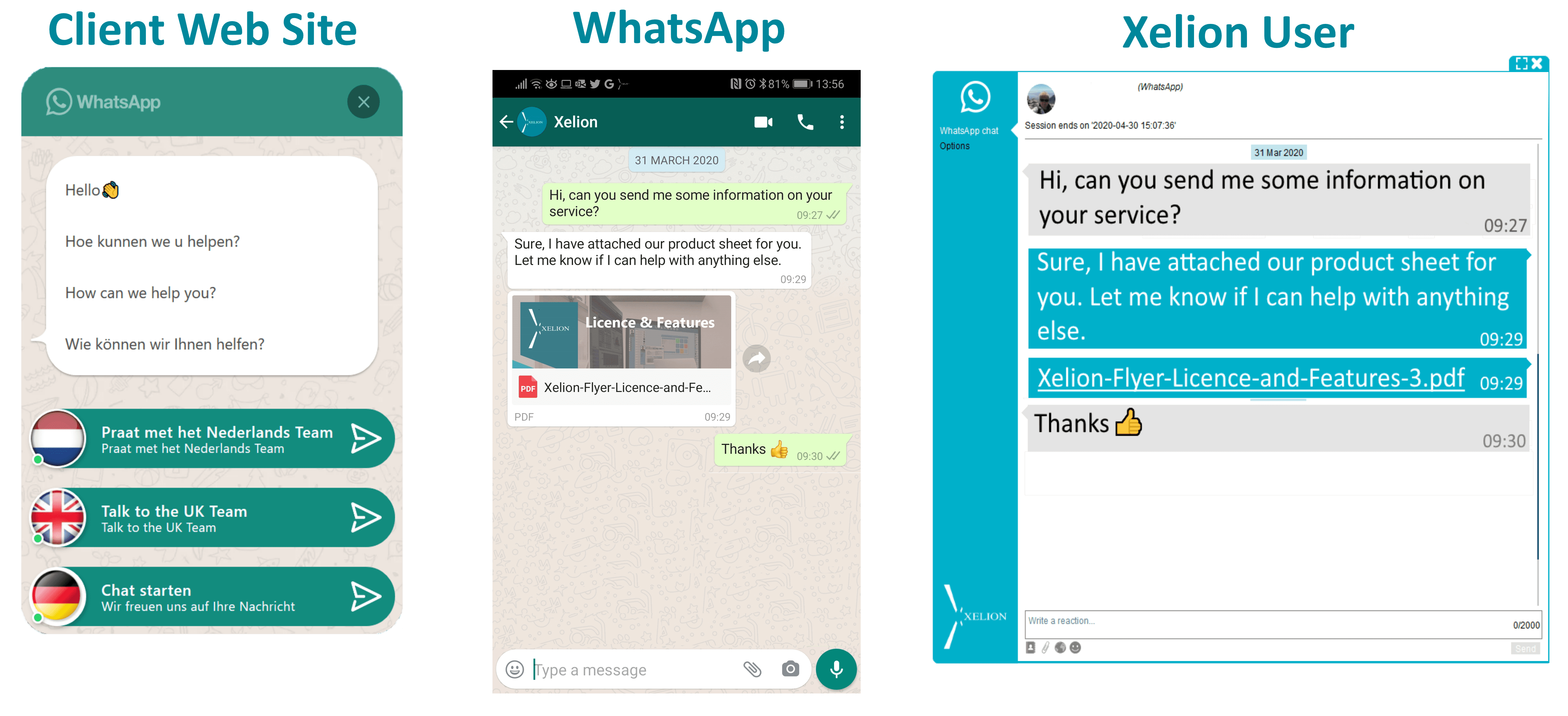 Xelion offers WhatsApp integration
